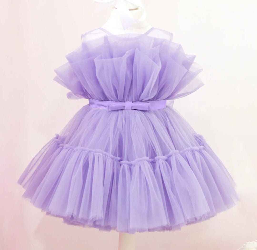 Purple Ruffle Party Dress